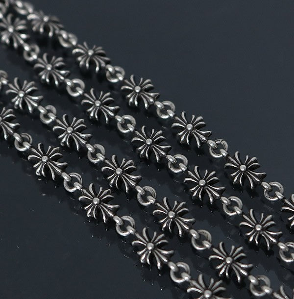 CHROME HEARTS Tiny Fat Cross ECH+ Rosary Choke Size Silver