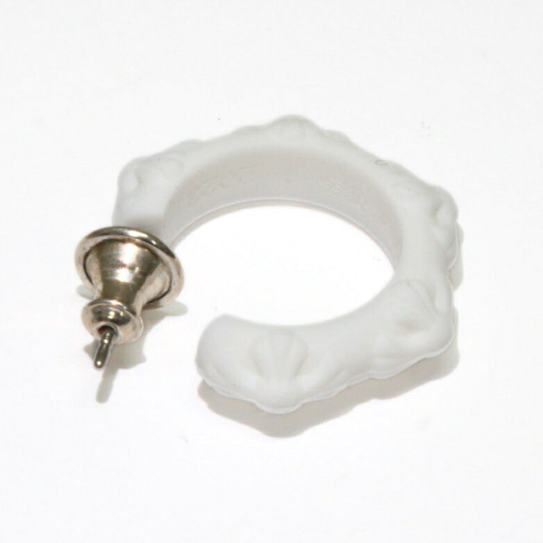 CHROME HEARTS White Silicone Hoop Earrings Size ONE SIZE