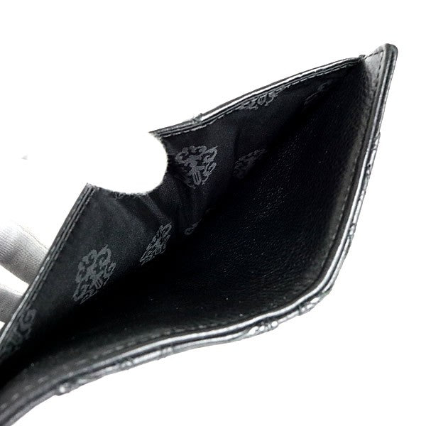 CHROME HEARTS Wave Mini Tri-Fold Wallet Black Size ONE SIZE