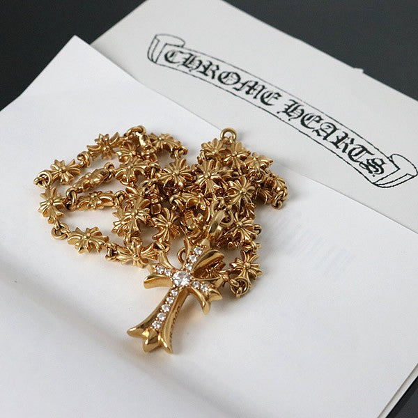 CHROME HEARTS 22K Tiny Fat Cross Pave Dia Size ONE SIZE