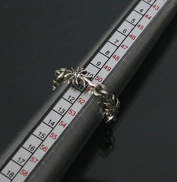 CHROME HEARTS Tiny E CH Plus Pave Diamond Ring Size ONE SIZE