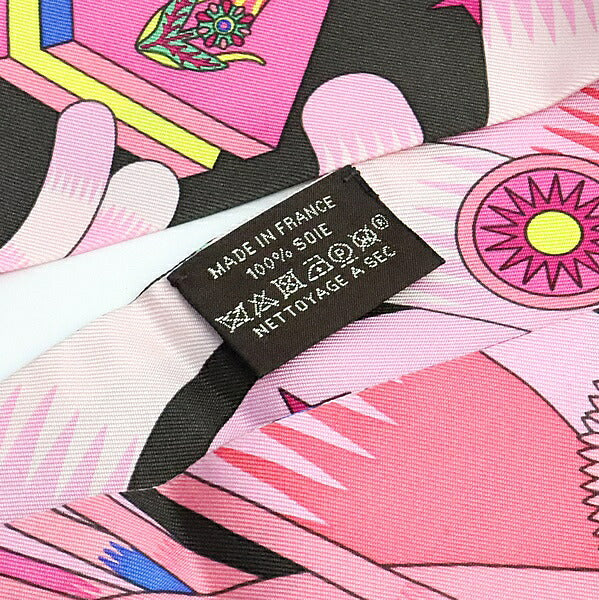 HERMES Twilly Silk Scarf Pink Size ONE SIZE