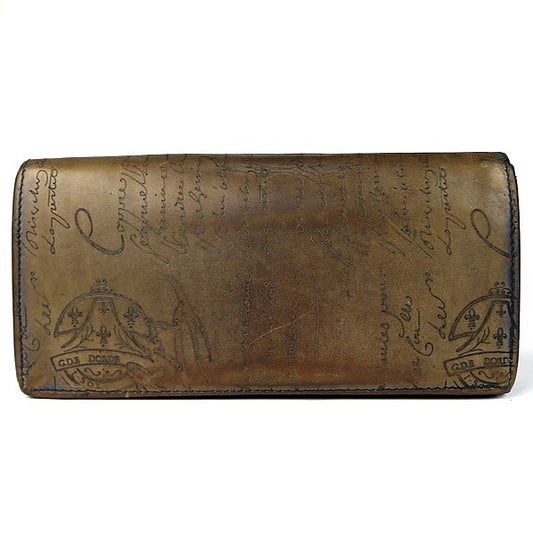 Berluti Calligraphy Leather Zip Bi-fold Wallet Size ONE SIZE