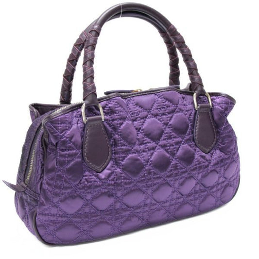 Christian Dior Cannage Nylon Purple SHW Handbag Size ONE SIZE