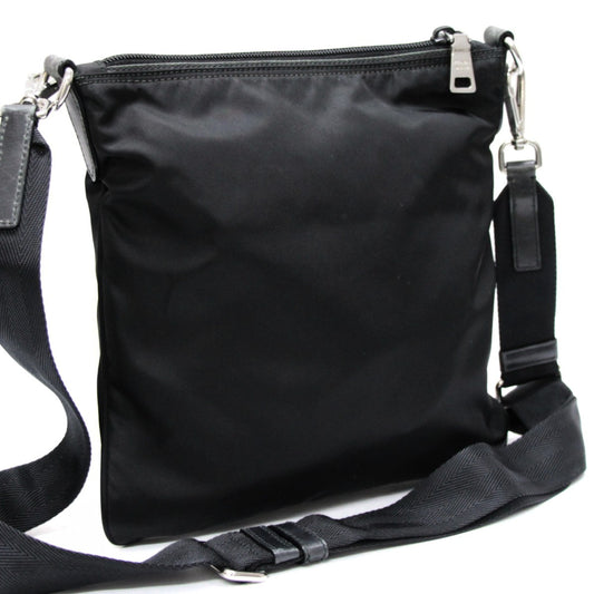 PRADA Triangle Logo Nylon Flat Bag Black Size ONE SIZE
