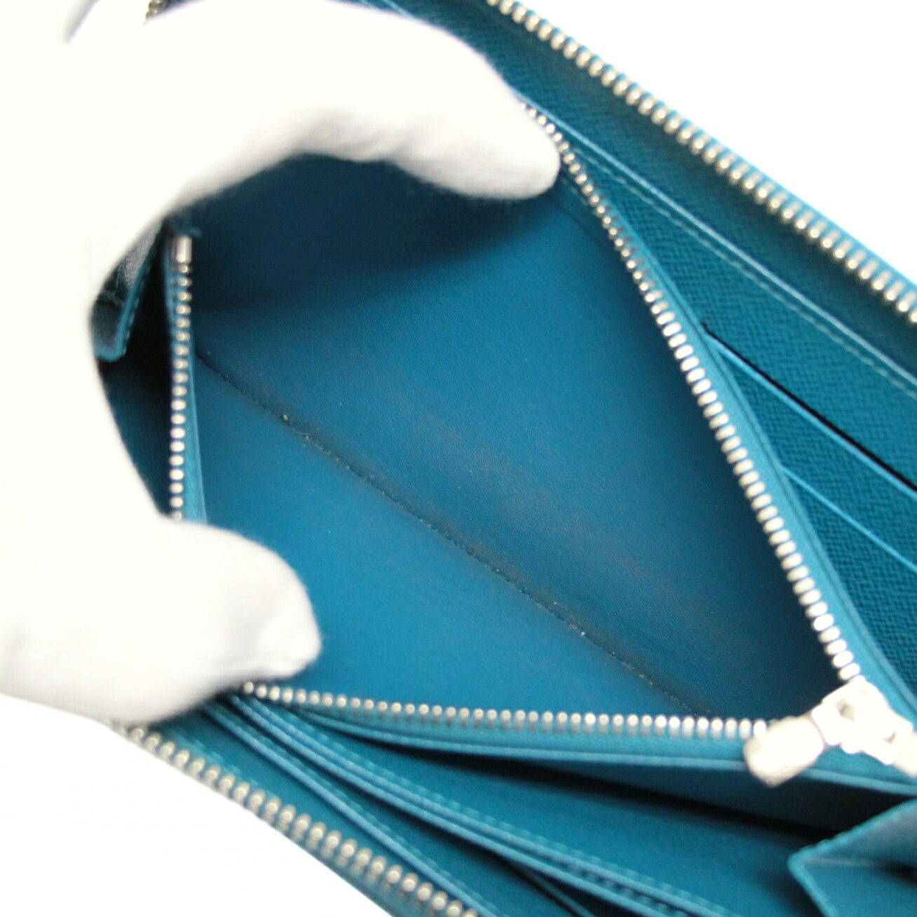 Louis Vuitton Zippy Epi Leather Wallet Cyan Size ONE SIZE