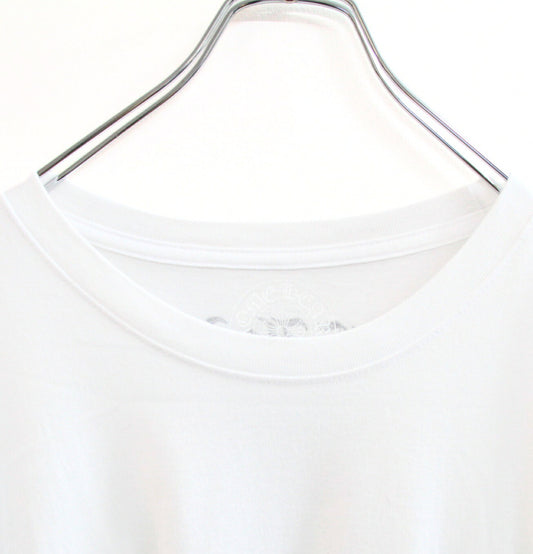 CHROME HEARTS Vertical Logo Short T-Shirt White Size XL