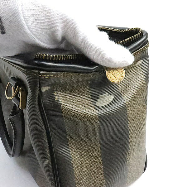FENDI Vintage Pequin Mini Boston Bag Black Size ONE SIZE