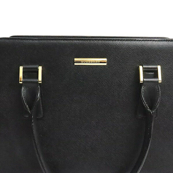 BURBERRY Nova Check Saffiano Handbag Black Size ONE SIZE
