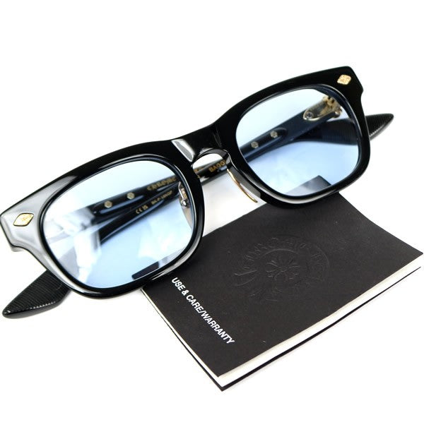 CHROME HEARTS BAGGINS-A Black Gold Glasses Size ONE SIZE