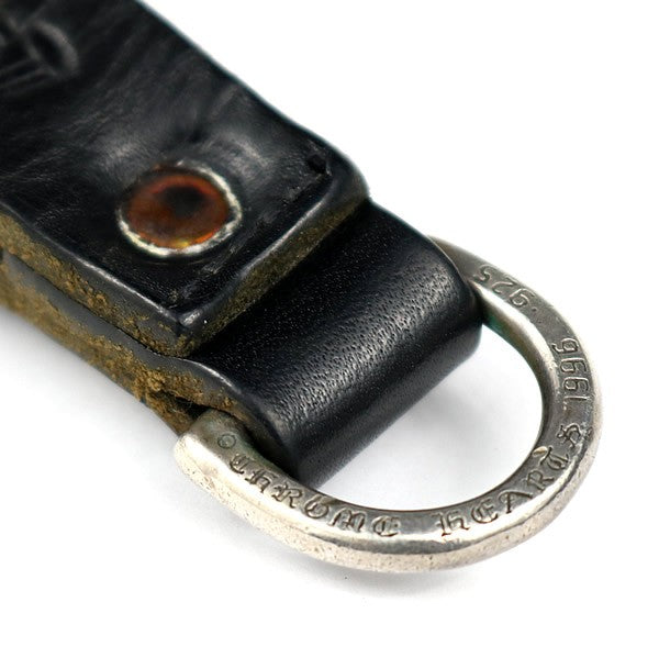 CHROME HEARTS Cross Button D-Ring Loop Black Belt Size ONE SIZE