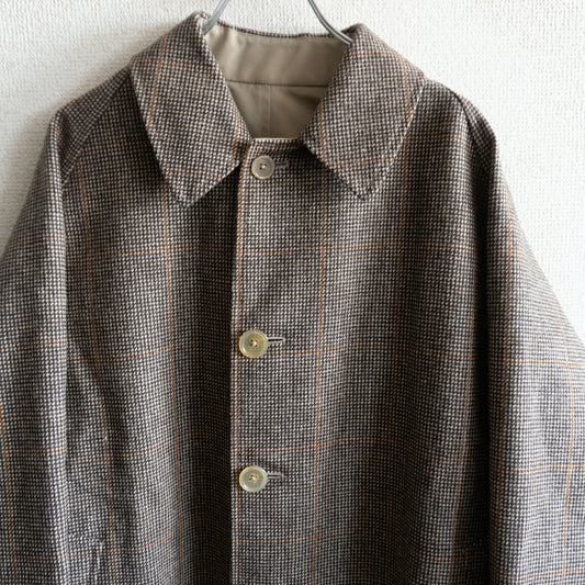 ANATOMICA Reversible Tweed Raglan Coat Size 44