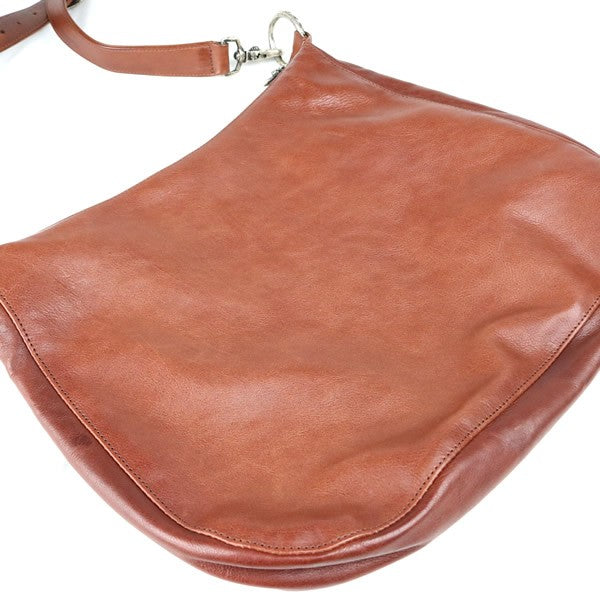 CHROME HEARTS Scroll 2-Clip Leather Bag Brown Size ONE SIZE