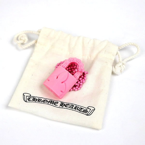 CHROME HEARTS Flare Knee Padlock Necklace Pink Size ONE SIZE