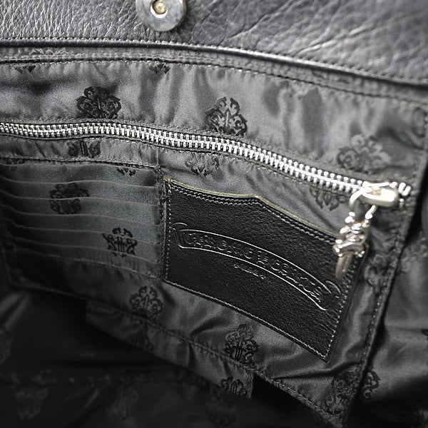 CHROME HEARTS JJDEAN Leather Handbag Black Size ONE SIZE