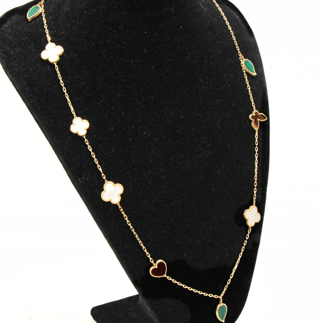 NON-BRAND K18YG Multi-Gemstone Necklace Size ONE SIZE