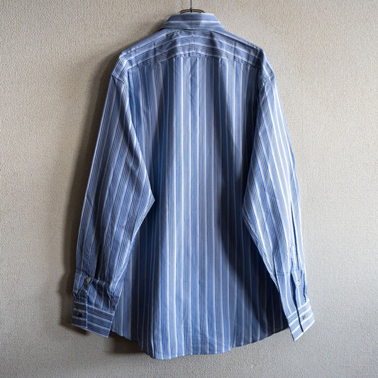 HERMES Cotton Stripe Shirt Sellier Buttons Size S