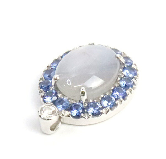 WG S K18WG Star Sapphire Diamond Pendant Size ONE SIZE