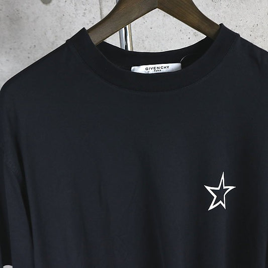 GIVENCHY Star Logo Cotton T-Shirt Black Size XXS