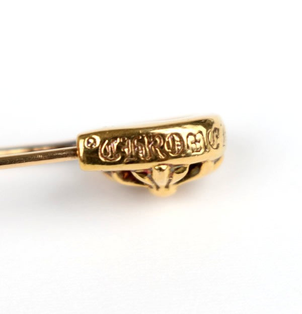 CHROME HEARTS 22K Large Safety Pin Charm Gold Size ONE SIZE