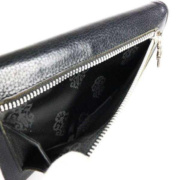 CHROME HEARTS Wave Heart Button Wallet Black Size ONE SIZE