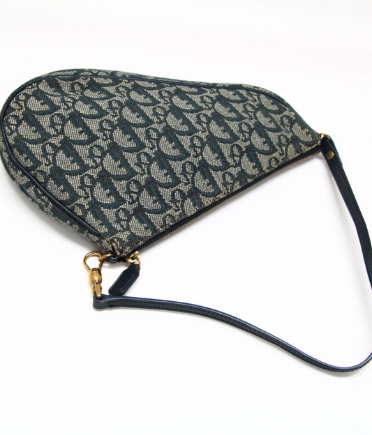 Christian Dior Trotter Jacquard Pouch Navy Size ONE SIZE