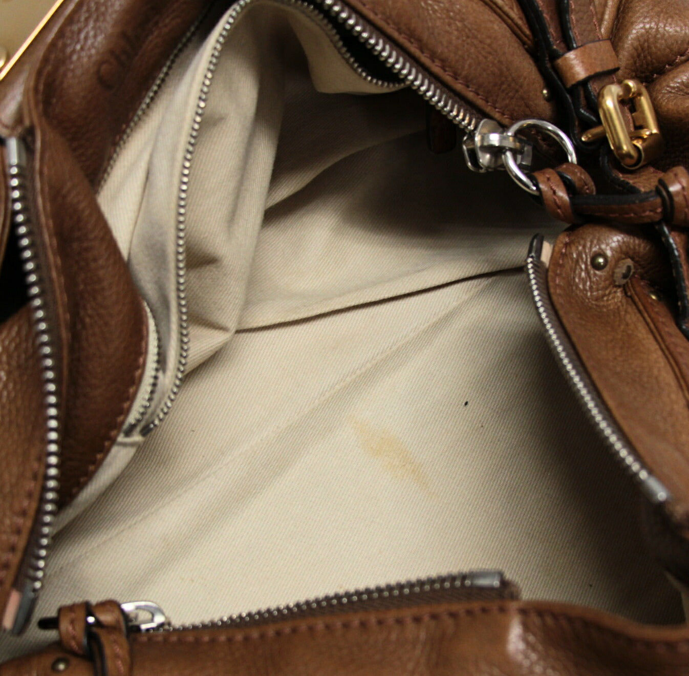 Chloe Paddington Leather Handbag Brown Size ONE SIZE