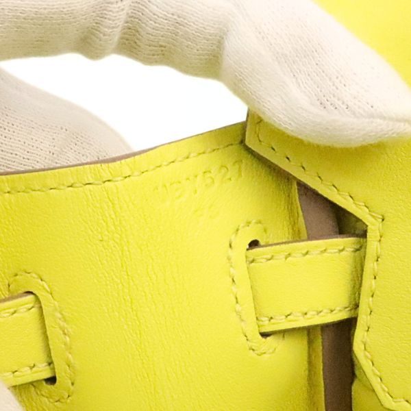 HERMES Birkin 25 Swift Leather Lime Bag