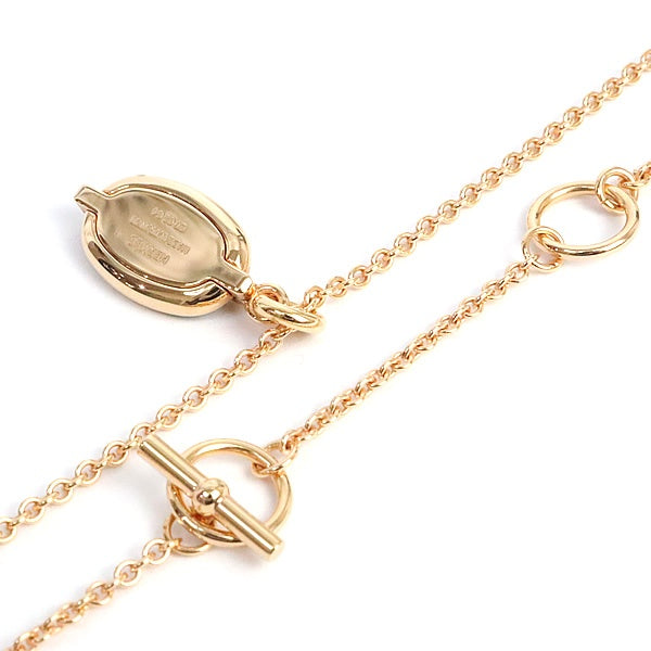 HERMES Mini Maillon PM Rose Lacquered Necklace Size ONE SIZE
