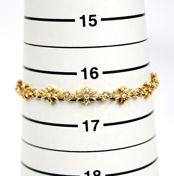 CHROME HEARTS 22K Pave Diamond Bracelet Gold Size ONE SIZE