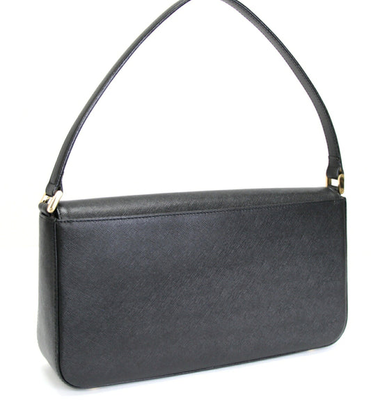 BURBERRY Leather One Shoulder Bag Black Size ONE SIZE