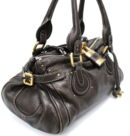 Chloe Paddington Small Leather Dark Brown Handbag Size ONE SIZE