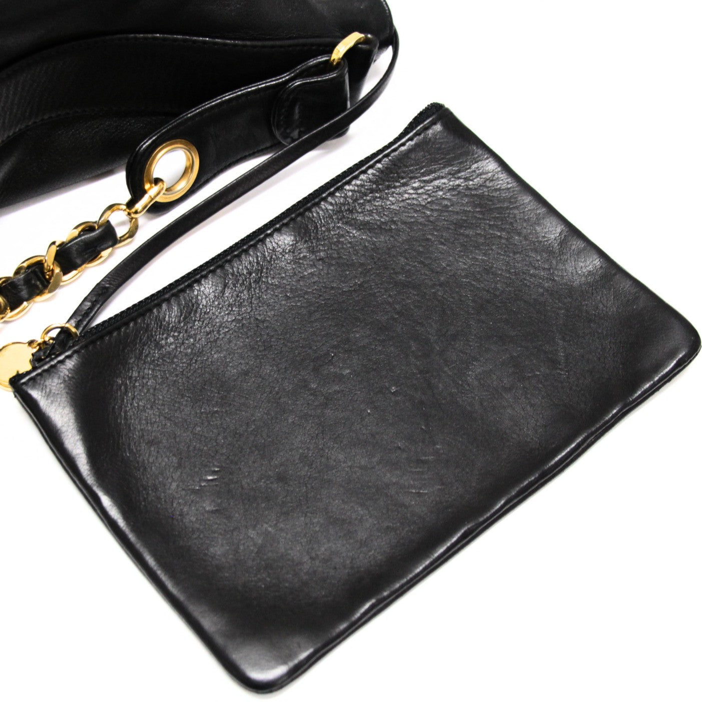 CHANEL Triple Coco Lambskin Bag Black Size ONE SIZE