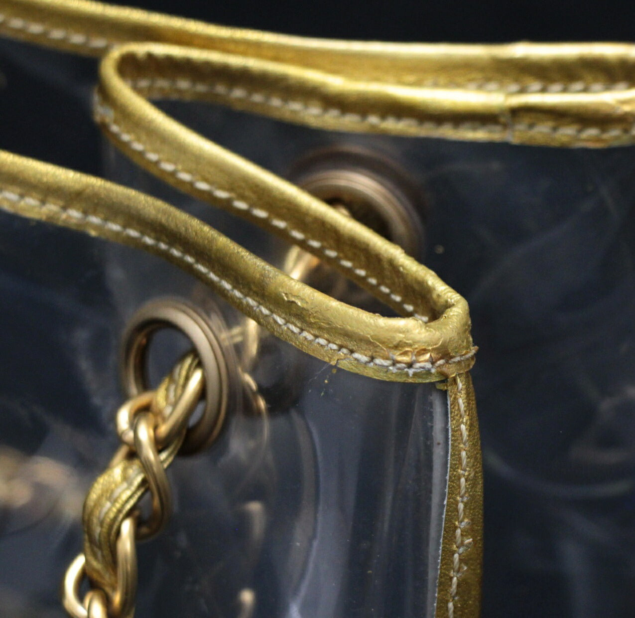 CHANEL Coco Mark Clear Vinyl Leather Tote Bag Size ONE SIZE