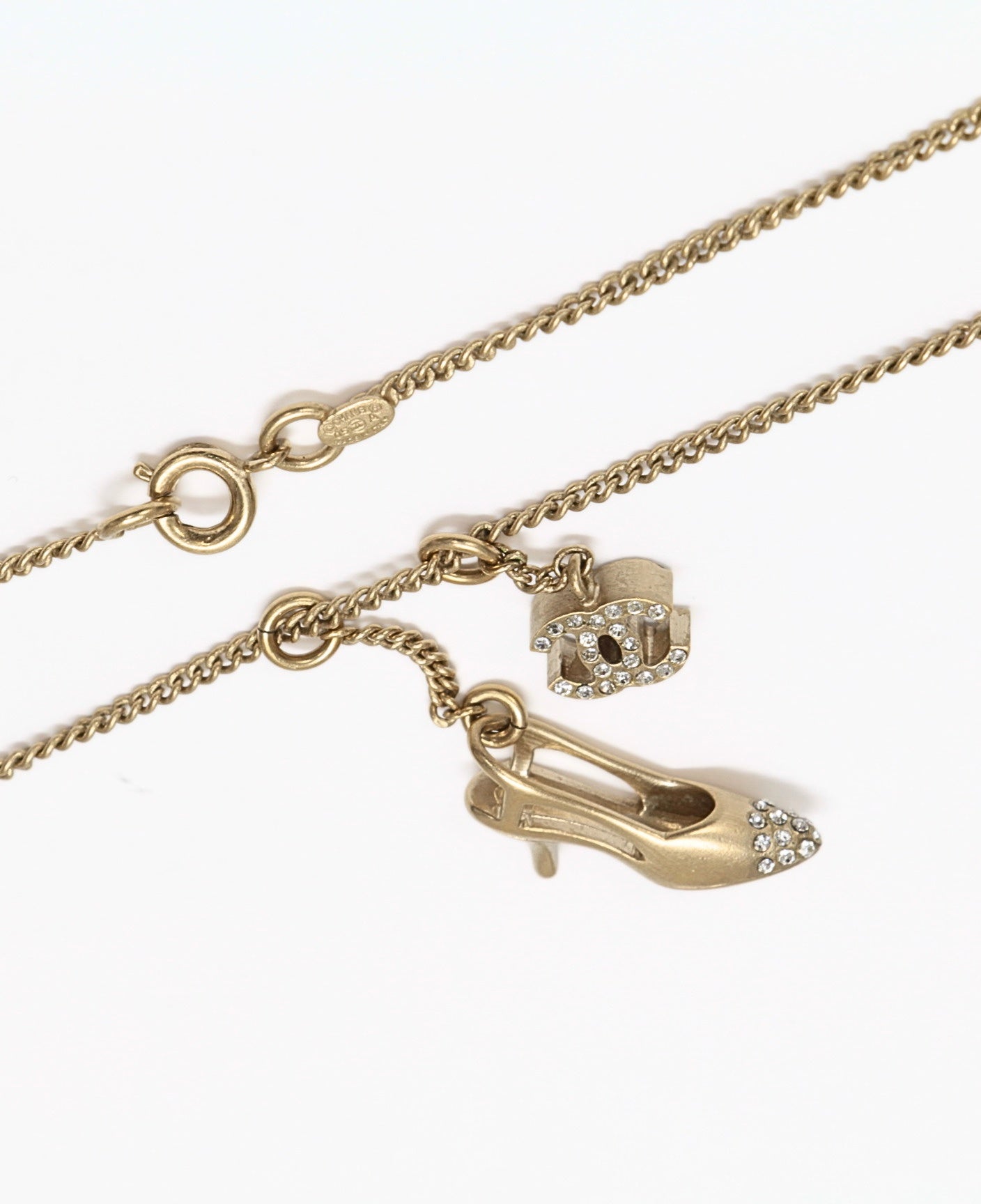 CHANEL Coco Mark Heel Motif Necklace Gold Size ONE SIZE