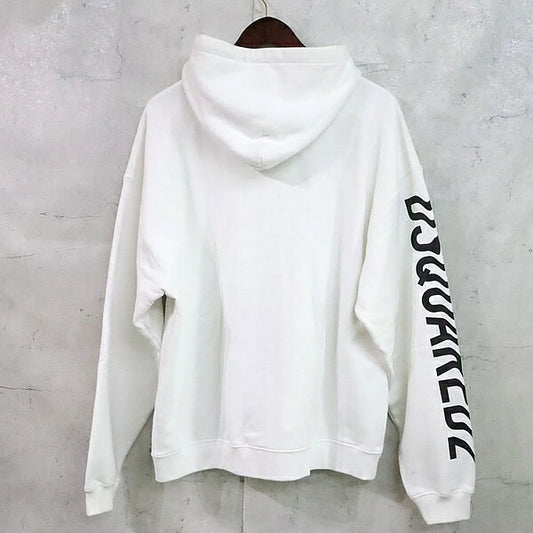DSQUARED D2 Zip Herca Sleeve Logo Hoodie White Size XS