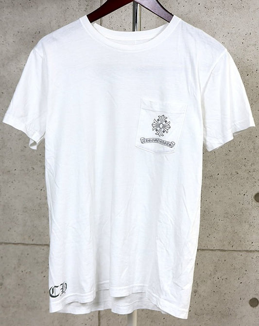CHROME HEARTS CH Plus Pocket T-Shirt White Cotton Size M