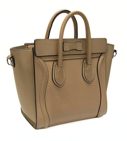 CELINE Luggage Nano Shopper 2WAY Bag Beige Size ONE SIZE