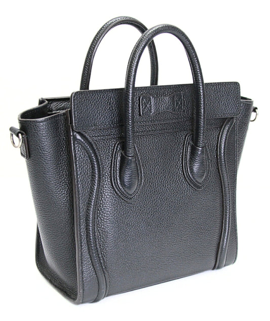 CELINE Luggage Nano Shopper 2WAY Bag Black Size ONE SIZE
