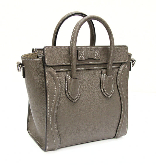 CELINE Luggage Nano Shopper 2WAY Bag Beige Size ONE SIZE