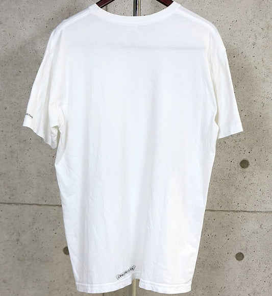 CHROME HEARTS Neck Logo Print T-Shirt White Cotton Size XL