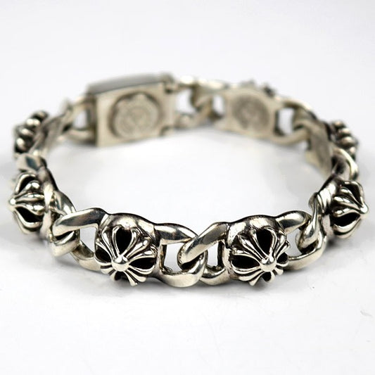 CHROME HEARTS Small Crosslink Silver Bracelet Size ONE SIZE
