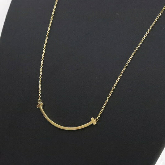 TIFFANY&Co. T Smile Bar Small K18YG Necklace Size ONE SIZE