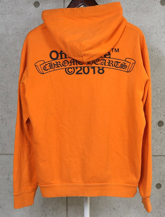 CHROME HEARTS x Off-White Hoodie Orange Black Size L