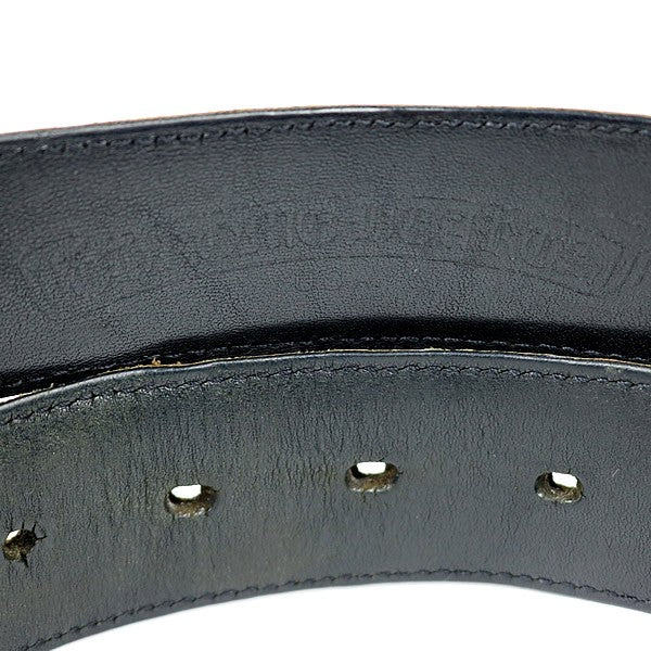 CHROME HEARTS 1.5 Gunslinger Leather Belt Black Size 32