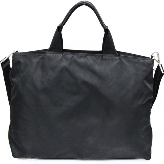PRADA Triangle Logo Nylon 2-Way Bag Black Size ONE SIZE