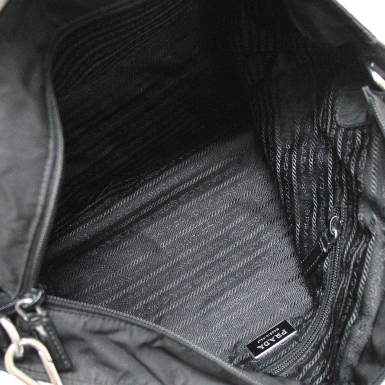 PRADA Triangle Logo Nylon 2-Way Bag Black Size ONE SIZE