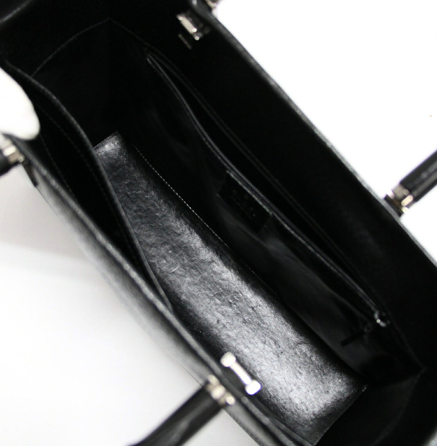 GUCCI Bamboo 2-Way Calf Leather Bag Black Size ONE SIZE
