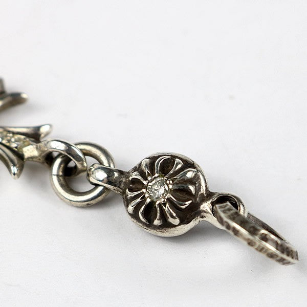 CHROME HEARTS 1 Ball Tiny CH Cross Pendant Pave Diamond