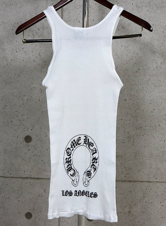 CHROME HEARTS Large Cross Horseshoe Tank Top White Size S